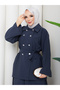 Double Buttoned Shirt & Skirt Hijab Set Rc9022 - 5