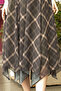 Women's Chiffon Eight-Piece Lined Midi Length Asymmetrical Skirt - Khaki Tile - 6