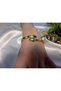 Green Eyed Snake Detailed Zircon Stone Steel Handcuffs - 5