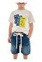 T-Shirt and Pants Two-Piece Set for Ages 3-8 - Navy Blue - 3