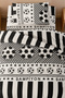 Black and White Single Fan Duvet Cover Set - Soft Cotton Texture - 7