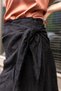 Women's Embroidered High Waist Tie Skirt Kiloş Midi Length Below the Knee Skirt-Black - 5