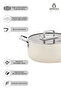 Sera Nova Natural Ceramic Deep Pot 24 cm 4.8 Liters - Latte - 3