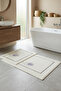 Viola Lavanda Embroidered 2-Piece 100% Cotton Bathroom Rug Set, Washable - 3