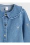 Lcw Kids Indigo Baby Collar Embroidered Girls' Jean Dress - 4