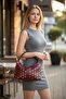 Oval Strap Soft Leather Women's Hand and Shoulder Bag with Staple Accessories - 2