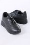 Lanton Black Matte Leather Lace-Up Women's Casual Sports Shoes - 6