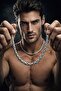 Men's Stainless Steel King Chain Necklace - Thick Byzantine Necklace - 4