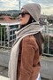 Women's Winter Ecru Scarf and Beanie Set |   Stylish Knitting Set - 4