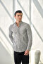 Men's Cotton Striped Slim Fit Linen Look Shirt - 5