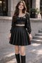 Women's Mini Pleated Black Skirt Suitable for Events and Daily Wear, Stylish Skirt