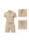 Feeling Corded Fabric Shirt Shorts Summer 2-Piece Set - 3