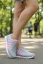 Women's Gray Pink Daily Lace-Up Casual Orthopedic Sneaker Lightweight Durable Stylish Walking Sports Shoes