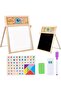 Kids Double-Sided Wooden Art Easel with Magnetic Black & White Board