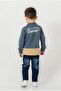 Boy's Polo Collar Printed Sweatshirt and Jeans Pants Set of 2 - 6