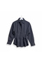 Women's Black Shock Waist-Slit Long Sleeve Shirt - 4