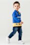Boy's Polo Collar Printed Sweatshirt and Jeans Pants Set of 2 - 2