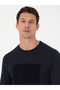 Navy Blue Slim Fit Wool Blend Crew Neck Knitwear Sweater 50311853-Vr033 - 2