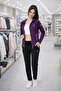 Women's Purple-Black Combination Tracksuit Set - 4