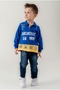 Boy's Polo Collar Printed Sweatshirt and Jeans Pants Set of 2 - 3