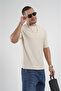Ribbed Flexible Crew Neck Men's Half Oversize Fit T-Shirt - 5