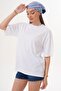 Women's Back Print Detailed Crew Neck Oversize T-Shirt 260261 - 4