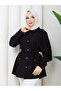 Belted Button Detailed Women's Shirt Tunic – Modern Stylish Design - 4