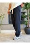 Men's Relaxed Fit Linen Trousers with Elastic Waist and Laces, Navy Blue Eca062 - 3