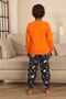 Miniğimin Cicileri Space Printed Boys' Pajama Set - Orange - 2