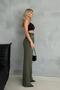 Women's Pleated Palazzo Pants Imported DoubleFace Fabric High-Quality Product High-Waisted Belted - 4