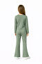 Girl's Green Modal Fabric Long Sleeve Double Set - 2