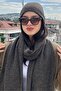 Women's Winter Anthracite Scarf and Beanie Set |   Stylish Knitting Set - 8