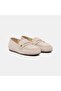 Women's Beige Metal Detailed Suede Loafer
