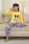 Miniğimin Cicileri Krm Printed Girls' Pajama Set - Yellow - 4