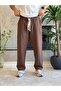 Men's Relaxed Fit Linen Trousers with Elastic Waist and Laces Beige Eca062 - 3