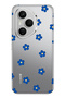 Honor 400 Pro Compatible Blue Floral Pattern Transparent Phone Case