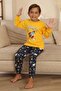Miniğimin Cicileri Space Printed Boys' Pajama Set - Yellow - 3
