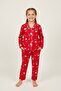 My Little One's Teddy Bear Patterned Suede Girls' Pajama Set - Red