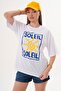 Women's Print Detailed Crew Neck Oversize T-Shirt 260155 - - 3