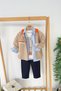 My Little Boy's Cicileri Curplus Print Jacket, T-Shirt and Denim Pants Boys' 4-Piece Set - Beige