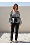 Lined Cotton Woven Striped Blouse