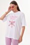 Women's Print Detailed Crew Neck Oversize T-Shirt 260150 - 2
