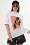 Women's Print Detailed Crew Neck Oversized T-Shirt 260071 - - 2