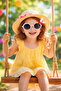 Children's Sunglasses with Rabbit Ear Detail Model 5232 White