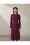 Women Purple Long Dress With Buttons - 3