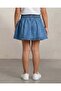 Girls Dark Wash Elasticated Waist Denim Skirt - 4