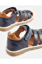 Boys Navy Plain Fisherman Sandals - 5