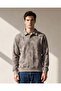 Men Pale Blue Allover Print Collar Front Buttoned Sweatshirt - 2