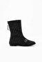 New Season Women's Black Boots with Stones, Heel 1cm - 2
