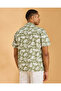 Men Green Leaf Allover Print Cotton Shirt - 3